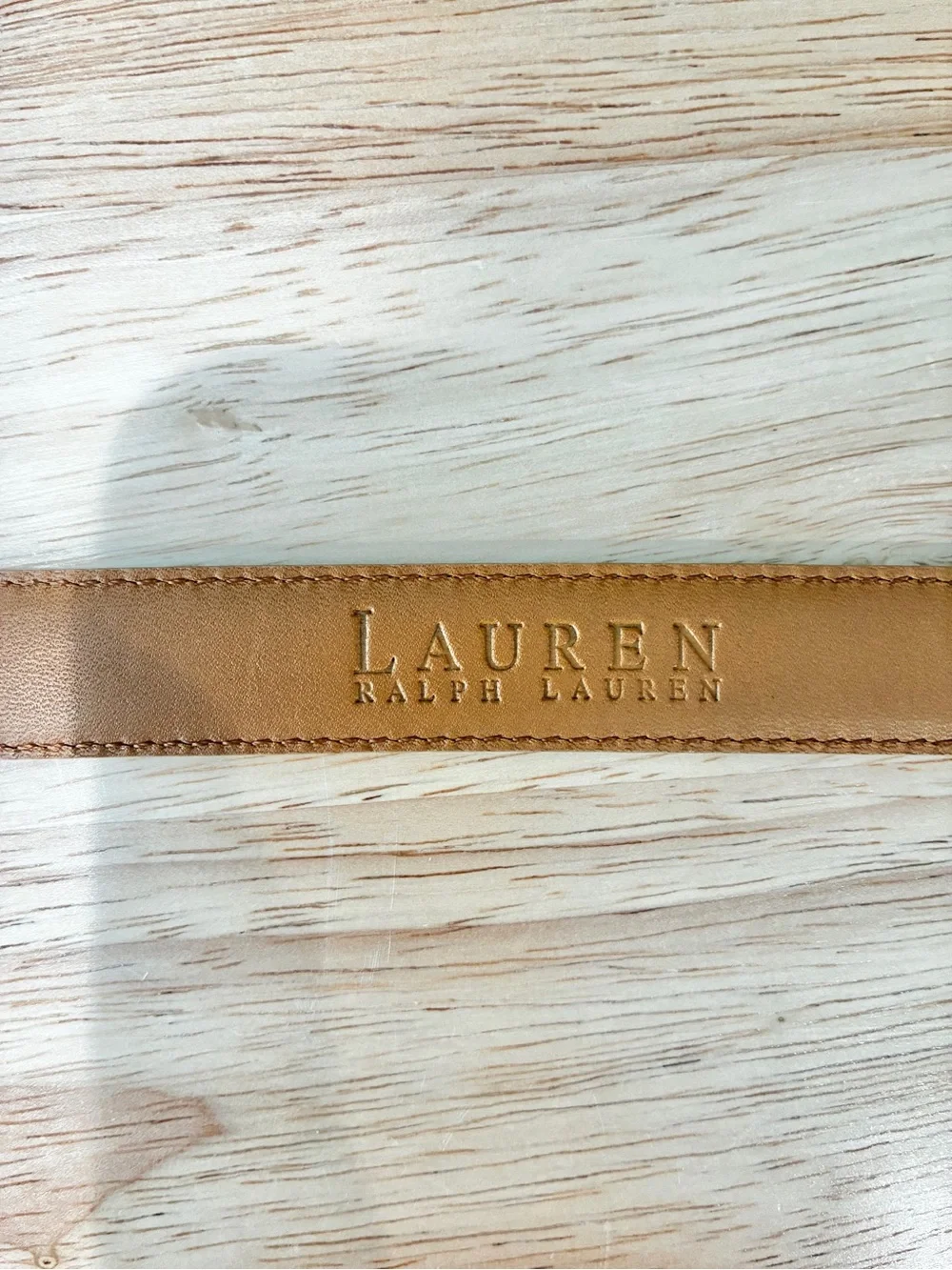 Lauren Ralph Lauren Women’s Cognac Brown Leather Skinny Belt Size M